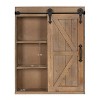 Decorative Wood Wall Storage Cabinet with Vanity Mirror and Sliding Barn Door Rustic Brown - Kate & Laurel All Things Decor - 2 of 4