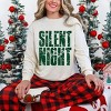 Silent Night Block Distressed - Women's Garment Dyed Long Sleeve Graphic T-Shirt - 3 of 4