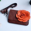 Slickblue Flower Clutch Purse, Faux Leather Finish, Shoulder Bag, Black Mystery/Luxurious Coffee, 7.5" x 5.3" - 3 of 4