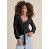 VENUS Womens Tie-Front Button-Up Top - 2 of 4