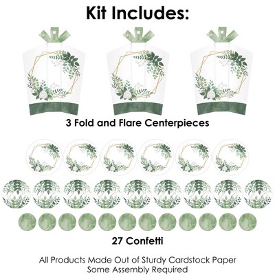 Boho Botanical Greenery Party Table Centerpiece Kit - Set of 30