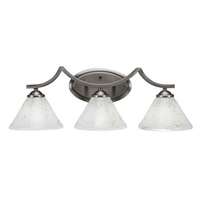 Toltec Lighting Zilo 3 - Light Vanity in  Graphite with 7" Gold Ice Shade