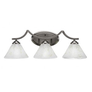 Toltec Lighting Zilo 3 - Light Vanity in  Graphite with 7" Gold Ice Shade - 1 of 1