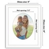 Americanflat 11x14 Picture Frame with Mat - Arch, Oval & Wavy Designs - Stylish Decor for Living Rooms, Dorms, Offices & More - 2 of 4