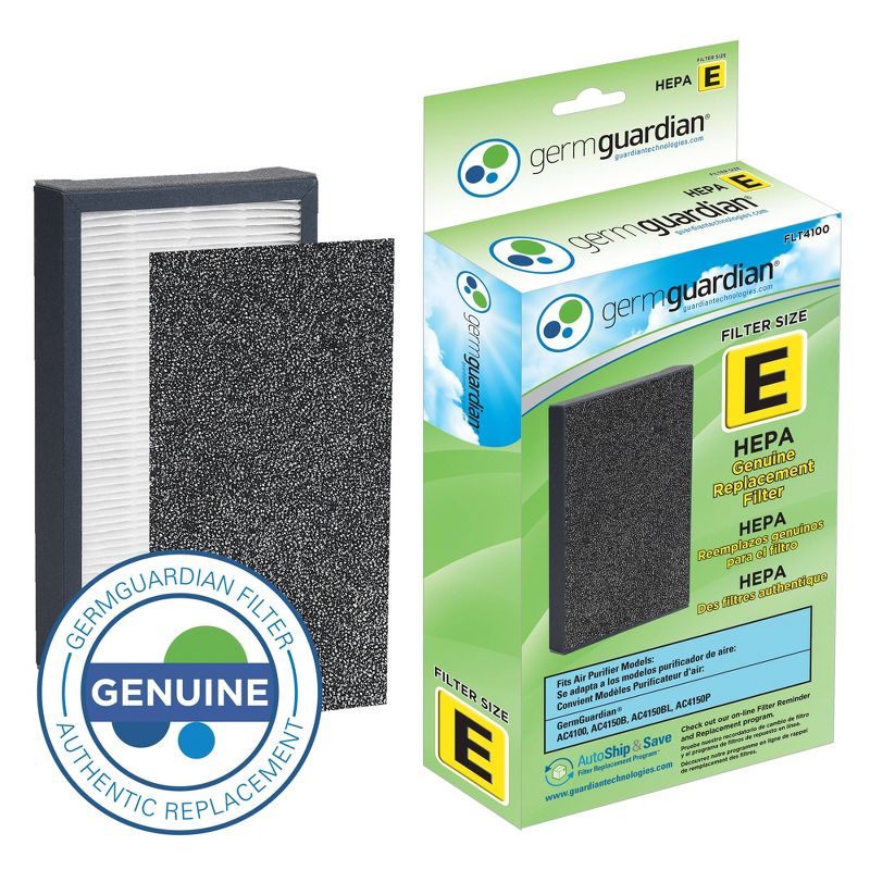 GermGuardian FLT4100 HEPA GENUINE Replacement Air Control Filter E for AC4100 Air Purifier, 1 of 6