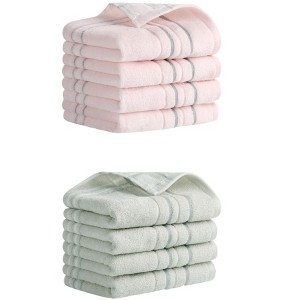 REGALWOVEN Soft Absorbent Striped Cotton Hand Towel Set Home Decor 13" x 29" - 1 of 4
