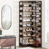 Hommoo 9 Tiers Freestanding Corner Shoe Rack Rustic Brown - 3 of 4