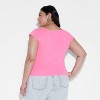Women's Slim Fit Short Sleeve Square Neck T-Shirt - Wild Fable™ - 3 of 4