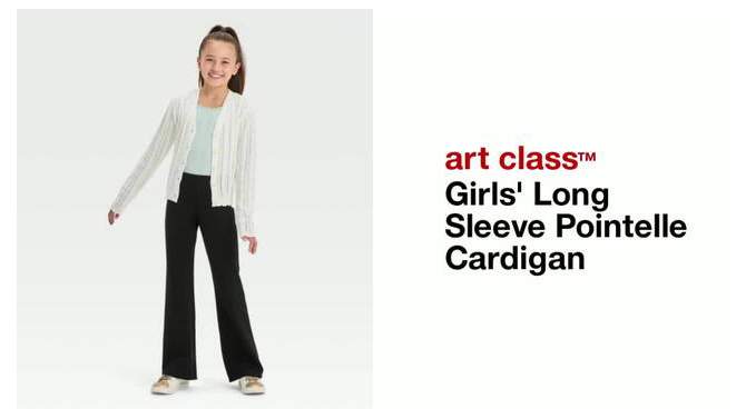 Girls' Pointelle Cardigan - art class™, 2 of 5, play video
