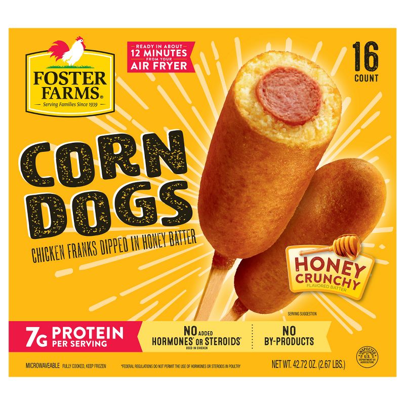 Foster Farms Frozen Chicken Corn Dogs - 42.72oz/16ct, 1 of 8