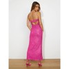 Coolmee Women's Summer Dresses Sequined Off Shoulder Sleeveless Slim Fit Gown Bodycon Strapless Party Formal Evening Maxi Dresses S Rose Red - 2 of 4