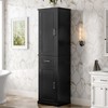 Okak Tall Freestanding Bathroom Cabinet with 2 Doors & Hook/Drawer,Floor Storage Cabinet Unit for Bathroom,Kitchen - 2 of 4