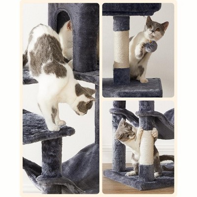 Feandrea 56.3'' Beige Multi-Level Cat Tree with Sisal Posts