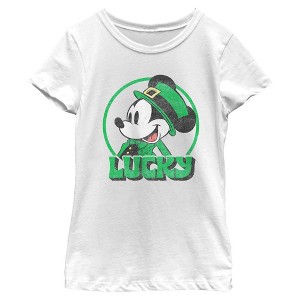 Girl's Mickey & Friends Happy Lucky T-Shirt - 1 of 4