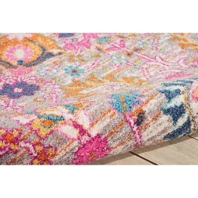 Silver Floral Bliss Reversible Synthetic Rug 6'7" x 9'6"