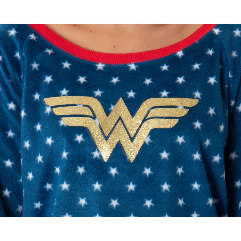 DC Comics Wonder Woman Juniors' Fleece Joggers Pajama Set, 2 of 7