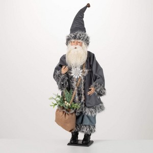 Gray Fur Earthy Santa Decorative Sculpture Multicolor 28"H - 1 of 3
