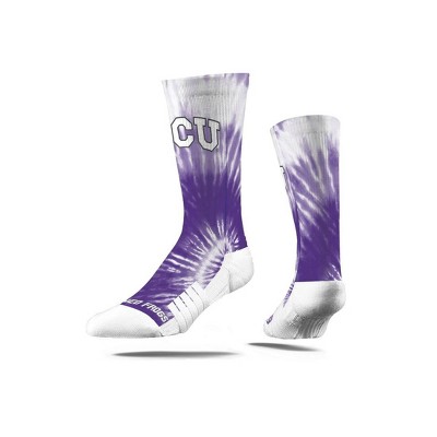 NCAA TCU Horned Frogs Tie-Dye Adult Crew Socks - M/L