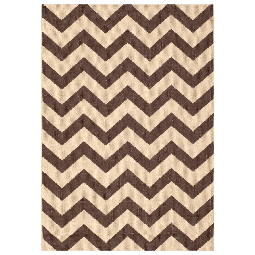 4'X5'7in Rectangle Darcy Patio Rug Dark Brown - Safavieh
