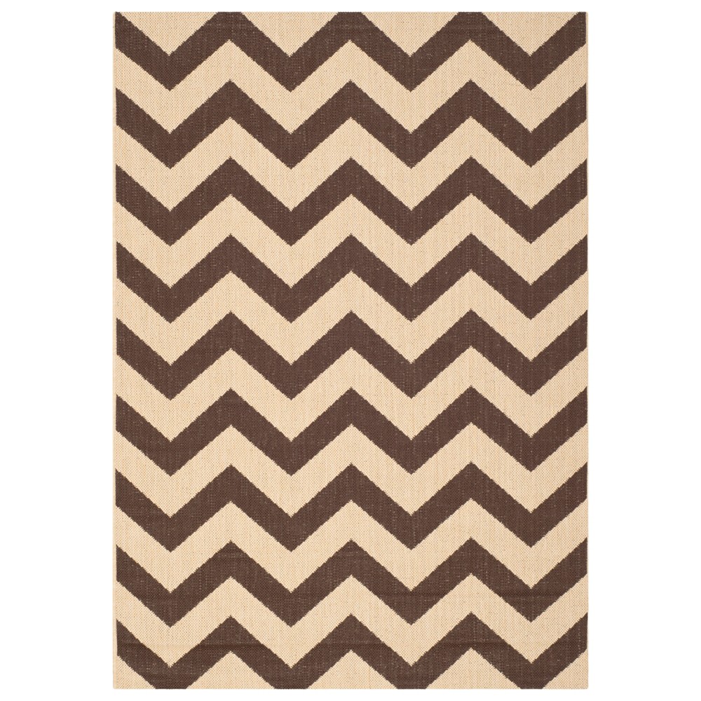 4'X5'7in Rectangle Darcy Patio Rug Dark Brown - Safavieh