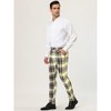 Lars Amadeus Men's Color Block Slim Fit Flat Front Plaid Dress Pants - 4 of 4