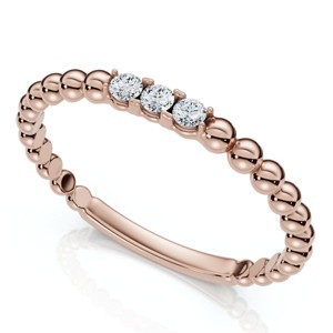 Pompeii3 Beaded Diamond Stackable Accent Anniversary Ring 14k Gold or Platinum Lab Created - 1 of 4