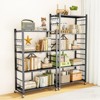 HONGGE Storage Shelves, Foldable Metal Shelving Units for Garage Kitchen Bakers, Collapsible Organizer Rack, Heavy Duty on Wheels - 2 of 4
