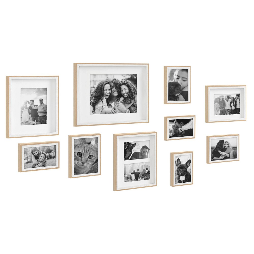 Photos - Photo Frame / Album 10pc Gibson Frame Box Set White/Natural - Kate & Laurel All Things Decor