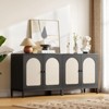 Buffet Cabinet with Storage, Rattan Storage Cabinet with Doors - 3 of 4