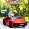 Ride on Sports Car, 12V Battery Powered Car for Kids, Licensed Corvette Kids Electric Car Toy, with RC, Visual Dashboard, Music - 4 of 4