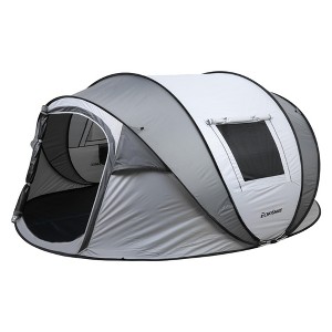 NAYSAYE Pop Up Boat Tent Portable Family Shelter for 4 to 6 Persons for Camping and Outdoor, White and Gray, 125.98"*86.61"*51.18" - 1 of 4