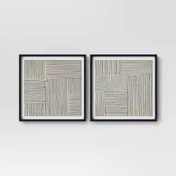 (Set of 2) 20" x 20" Abstract Lines Framed Print - Project 62™