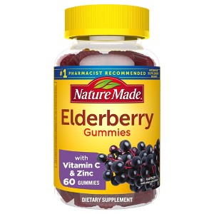 Nature Made Elderberry with Vitamin C and Zinc for Immune Support Gummies - Raspberry - 1 of 4