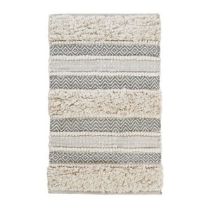 SEVOBAL Bath Rugs and Mats Woven Texture Stripe Bath Rug Washable Ultra Soft and Water Absorbent Bath Mats, Multicolored, 58"*22"*0.5" - 1 of 4