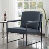 Vynxaria Blue/Dark Gray/ Yellow Accent Chair for One + Double, Metal Armrests & Foam Padding, Ideal for Living, Bedroom, Study Areas - 2 of 4