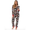 Just Love Womens One Piece Winter Holiday Adult Bodysuit Faux Shearling Lined Hoody Xmas Pajamas - 2 of 4