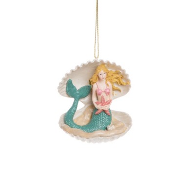 Gallerie II Mermaid in Shell Polyresin Holiday Christmas Xmas Ornament