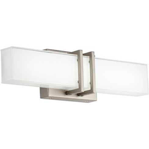 Possini Euro Design Modern Wall Light, Brushed Nickel Bathroom Lighting Ideas Over Mirror