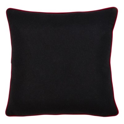 Black Cotton Polyester Embroidered Christmas Pillow Cover