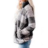 Haute Edition Women's 1/4 Zip Buffalo Plaid Faux Shearling Sweatshirt - 2 of 2