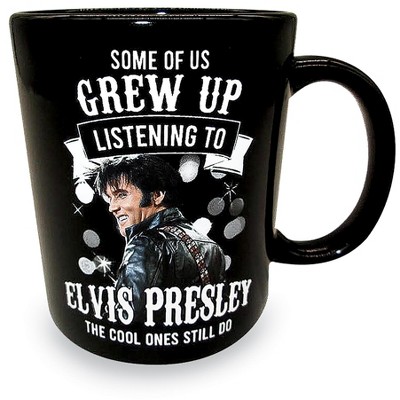 Collections Etc Some Of Us Grew Up Listening to Elvis Ceramic Coffee Mug 4 X 3 X 4