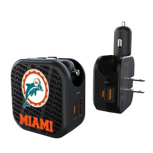 NFL AFC Historic Teams Text Backdrop 18-Watt 2 in 1 USB A/C Charger - 1 of 3
