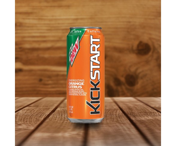 ain Dew Kickstart Energizing Orange Citrus Sparkling Juice Beverage - 16 fl oz Can