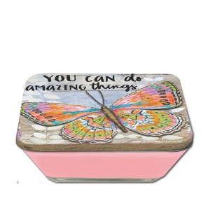 Courtside Market Beautiful Girl Butterfly  3-in-1 20 oz Soy Wax Candle with Decorative Art Lid - 1 of 4