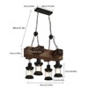 YIYIBYUS Vintage Industrial 4-Light Wooden Hanging Pendant Light With Shade - 3 of 4