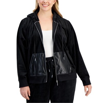 Calvin Klein Womens Velvet Comfy Zip Hoodie Sweatshirt