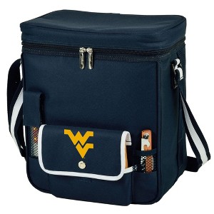 NCAA West Virginia Mountaineers Soft Sided Cooler with Two Person Wine & Cheese Picnic Set - 1 of 4