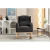 Teddy Fabric Rocking Chair with Ergonomic Backrest and Side Pocket for Living Room, Bedroom - 3 of 4