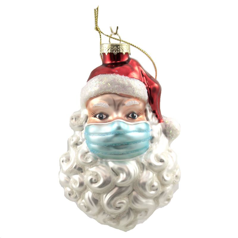 Cody Foster 5.0 Inch Santa With Mask Covid 19 Christmas 2020 Tree Ornaments, 1 of 4