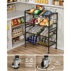 25.2''W Snack Cart, 4 Tier Kitchen Cart, Fruit Basket Stand, with 8 Stackable Wire Baskets - 3 of 4